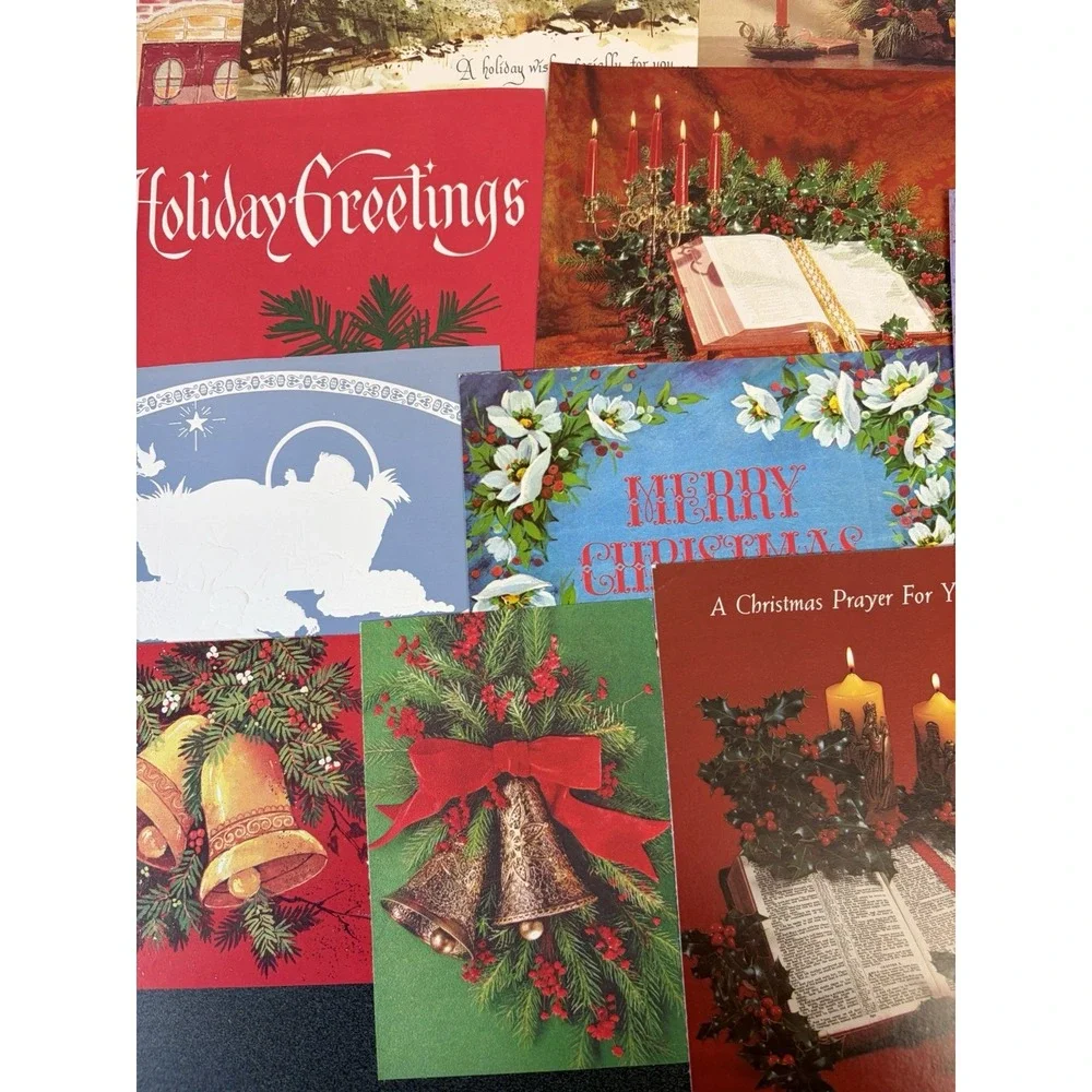 Vintage Christmas Cards Fronts ONLY Traditional Scrapbooking Decoupage Lot 50+